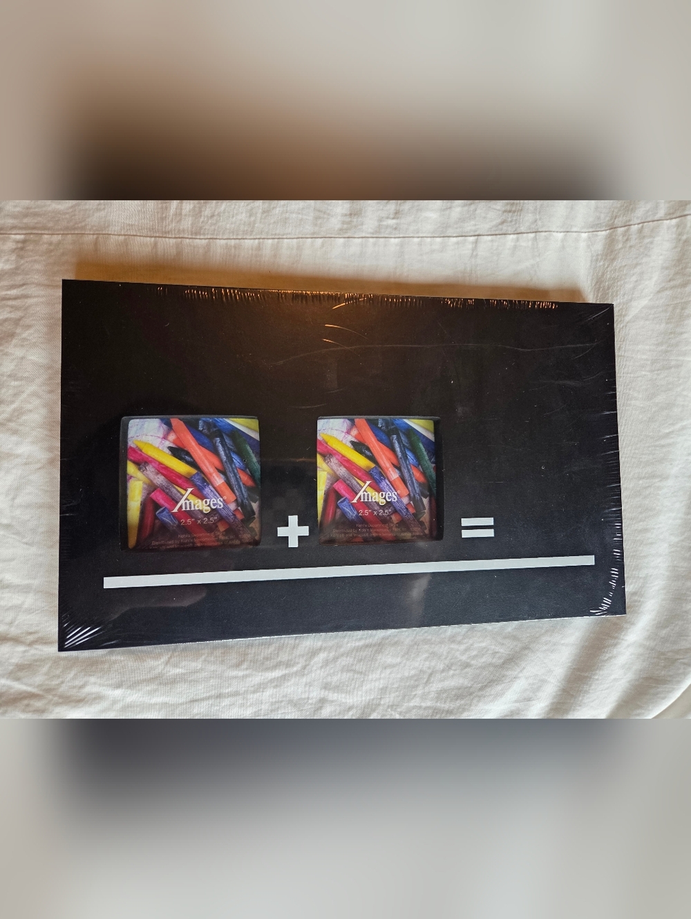 New In Box! Images Dual Photo Frame With Chalk - Math Equation